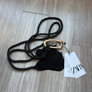 Zara | Accessories | Zara Elegant Black Rope Belt With Gold  display picture 2